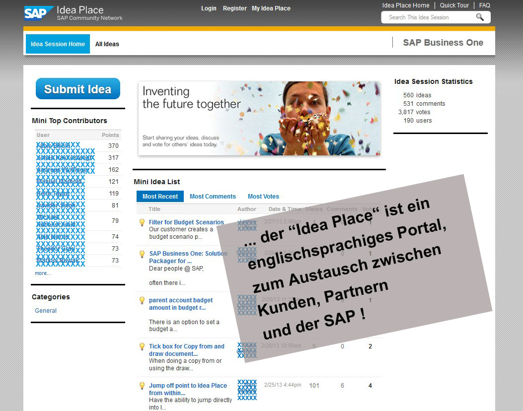 Ideenschmiede der SAP für Business One