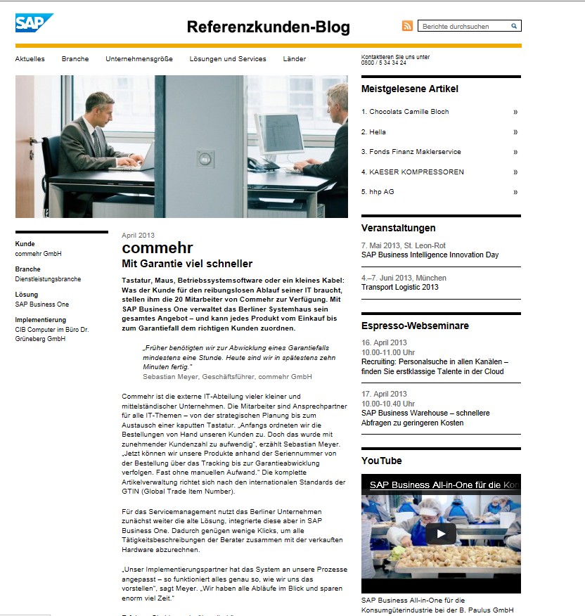 Die Erfolgsgeschichte von SAP Business One geht ungehindert weiter.