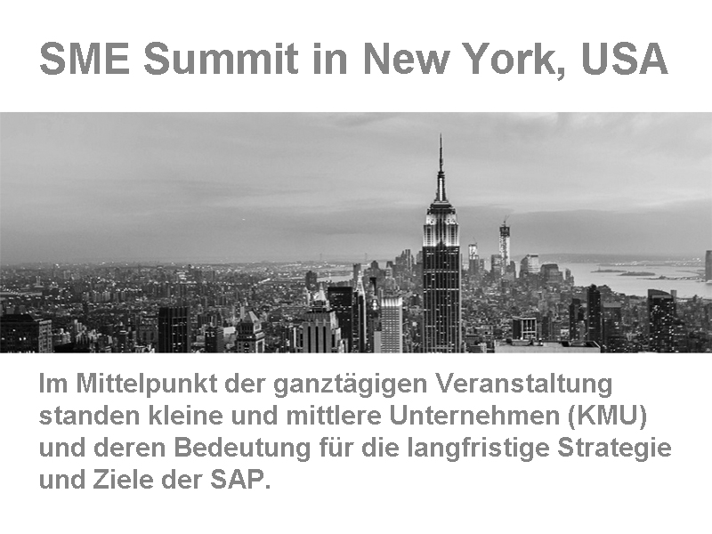 SAP SME Summit in New York