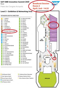 Standplan der Aussteller SAP Summit Nizza 2019